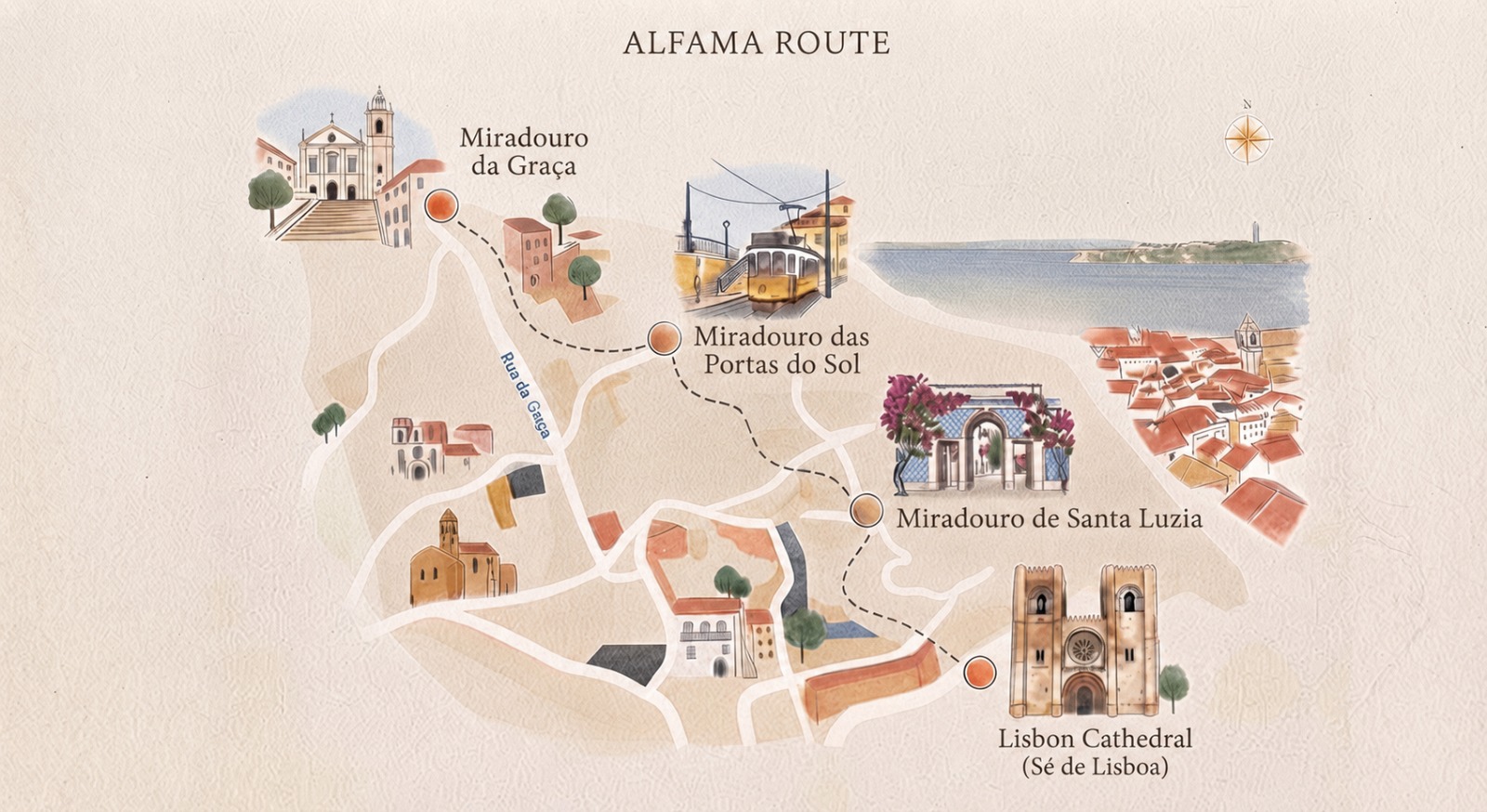 Lisbon Snap - Alfama Route Map