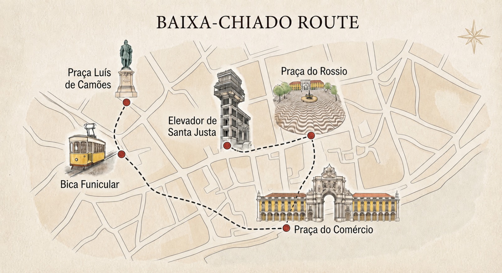Lisbon Snap - Baixa Chiado Route Map
