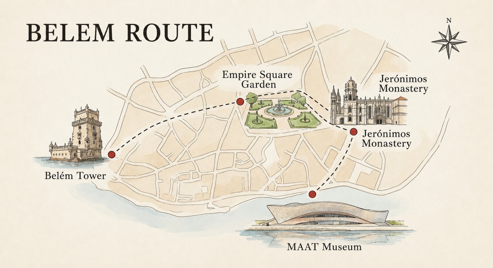 Lisbon Snap - Belem Route Map